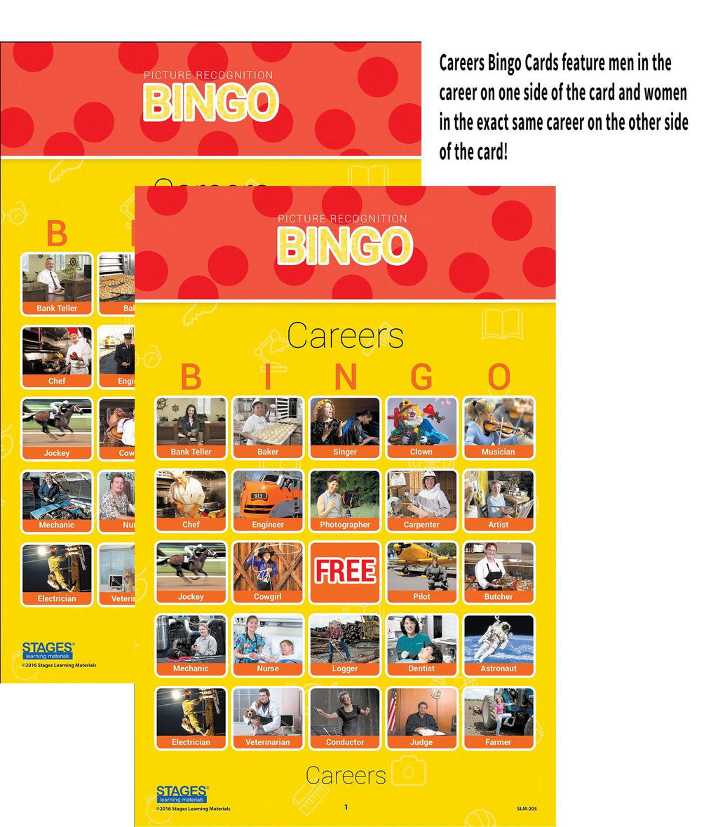 Careers Bingo Cards- Picture Recognition