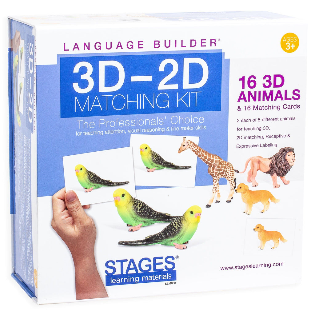 Language Builder 3D 2D Animal Matching Kit for ABA & Autism Education