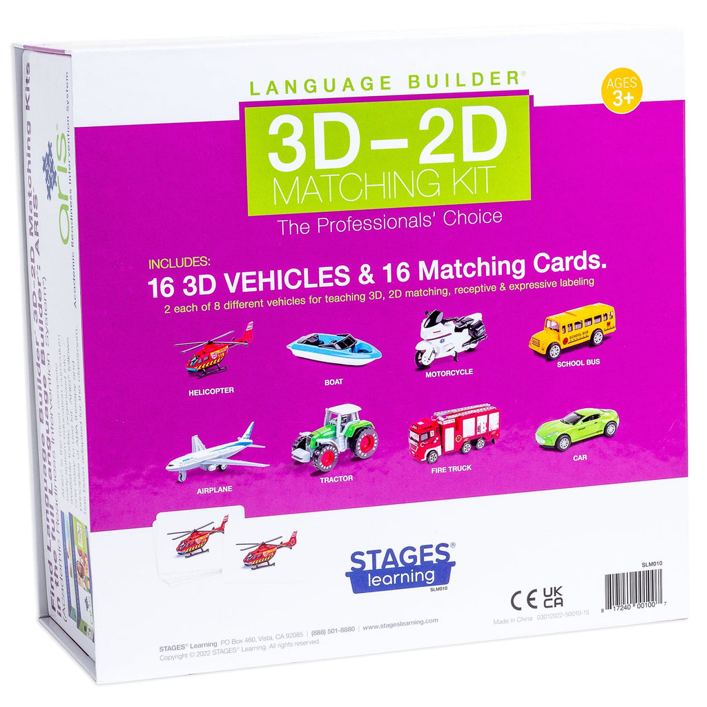 Aba Car Mathcing Language Builder 3D - 2D Everyday Objects Matching Kit for ABA & Autism ...