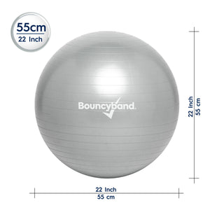 Weighted Yoga/Balance Ball Chair For Kids and Adults Up to 5'6" Tall- Silver