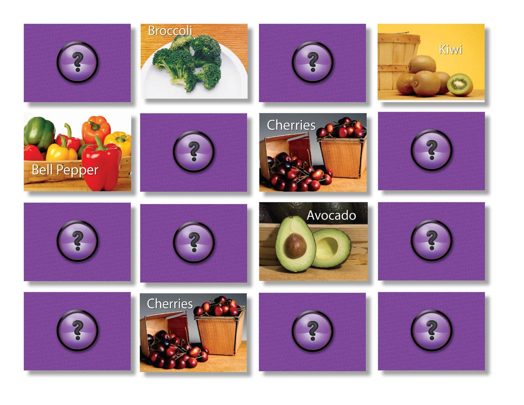 Fruits & Vegetables Memory Matching Game