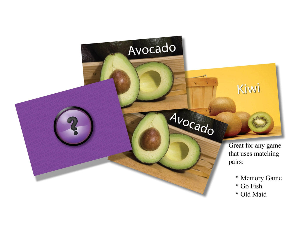 Fruits & Vegetables Memory Matching Game- Avocado and Kiwi