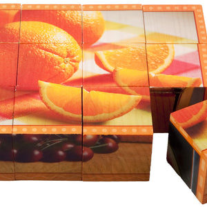Fruit Cube Puzzle for hand-eye coordination and spatial awareness practice